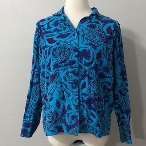 Vintage Women’s Button Down Blouse- Jadyn Smith Size 12